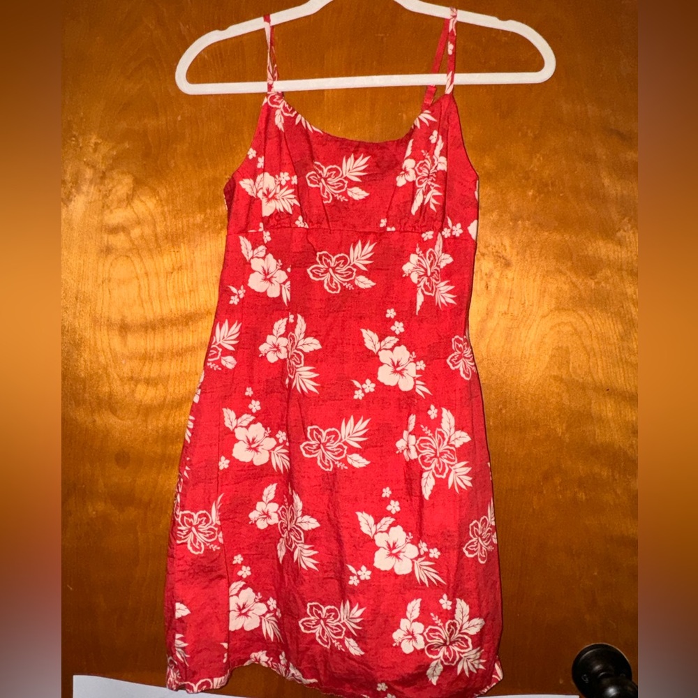 small, red floral dress